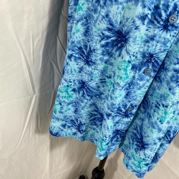 Josephine Chaus Studio Woman's Hi-Neck Short Sleeve Button Down Sz 12 - Picture 4 of 8